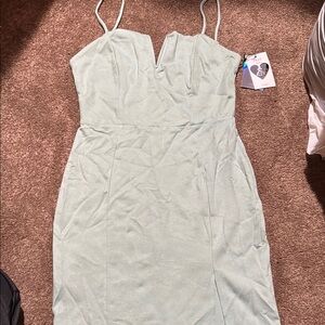 Elegant Mint Green Spaghetti Strap Dress